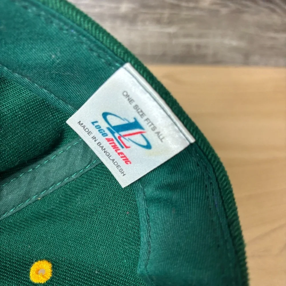 Vintage Green Bay Packers Hat Cap Snap Back NFL Football Green Logo Athletic
